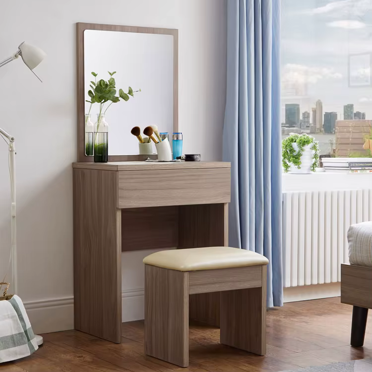 Bed Room Glass Mirror Light Wood — image 2