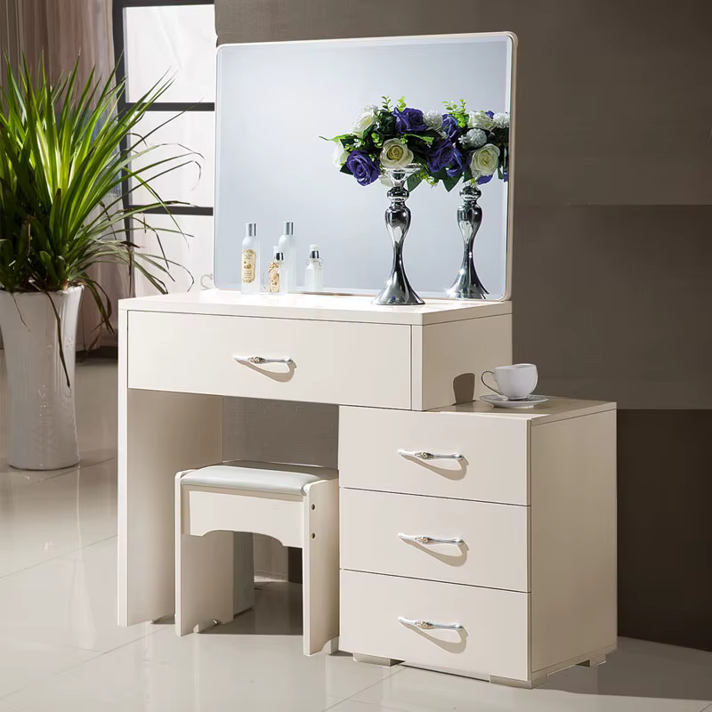 Wooden White Dresser 3 Drawer With — image 2