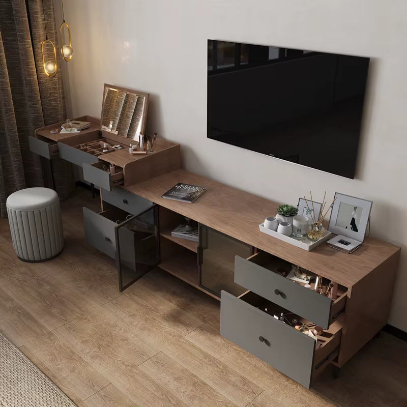 Mdf Board Dresser Bedroom Tempered Glass — image 2
