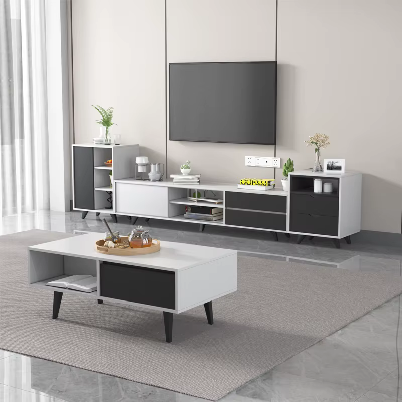 White Tv Stand Table Living Room — image 4