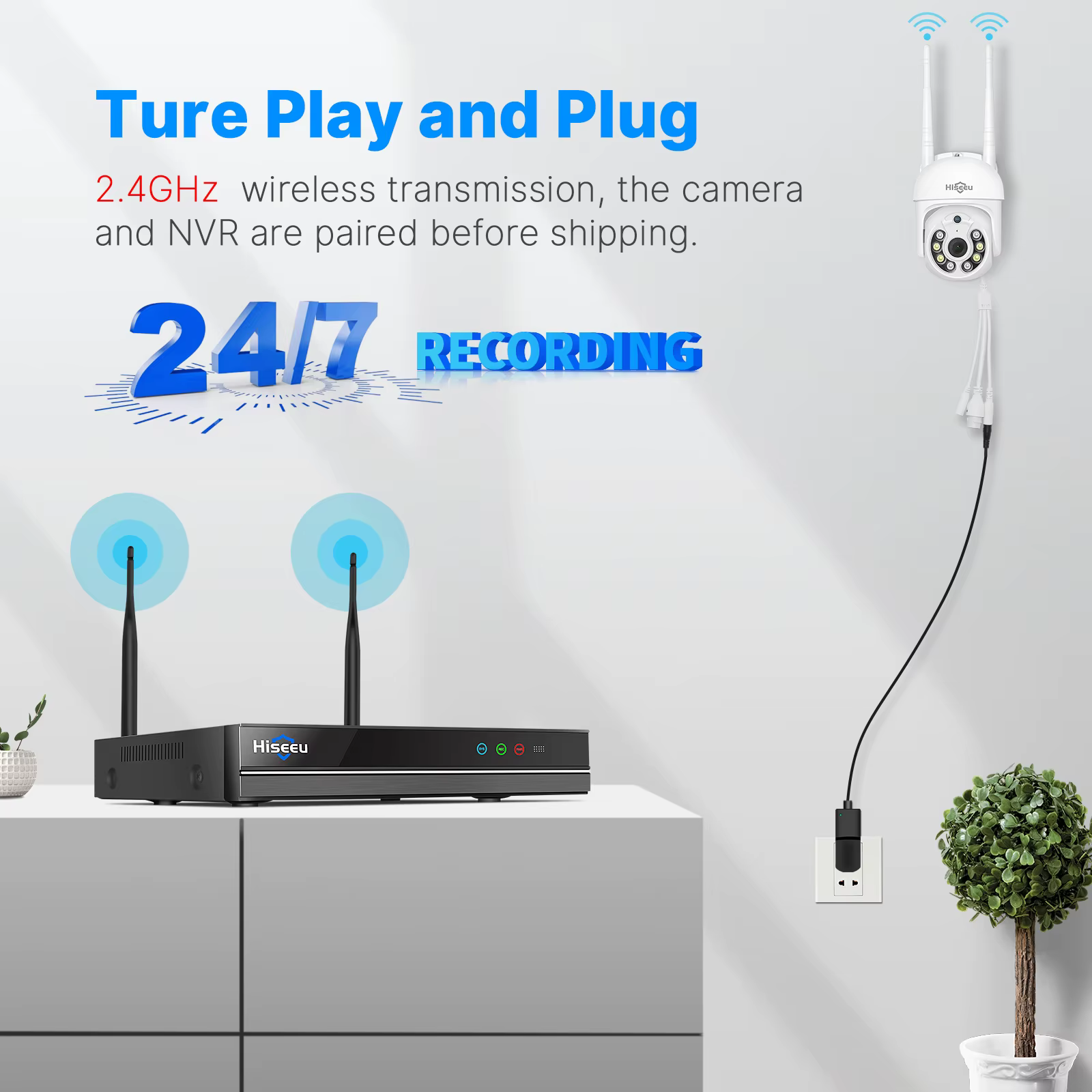 Hiseeu Wireless 5MP PTZ Digital Zoom — image 3