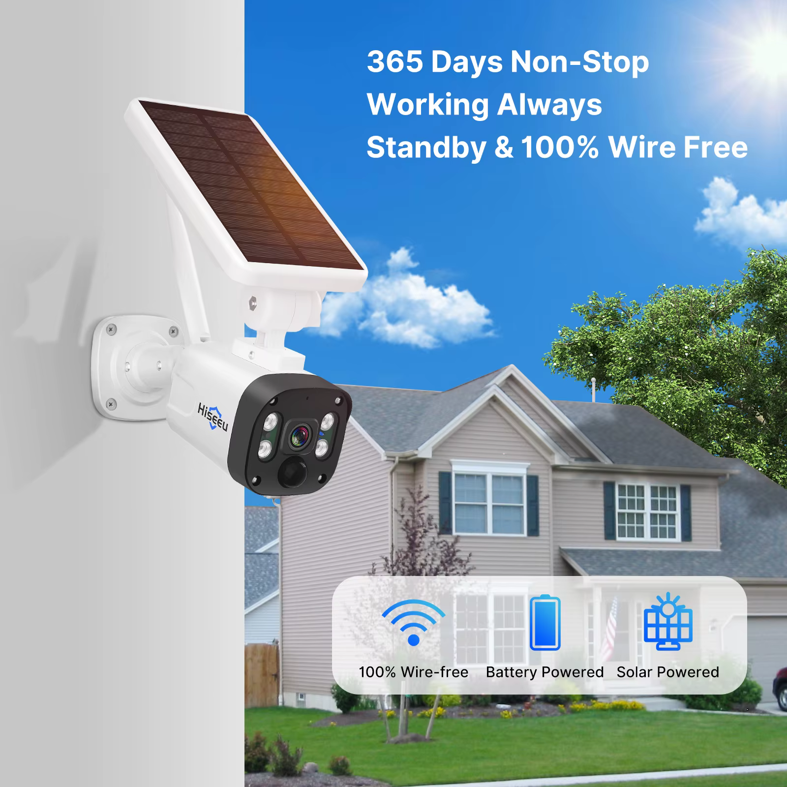 Hiseeu 4MP Solar Panels Outdoor Solar — image 2
