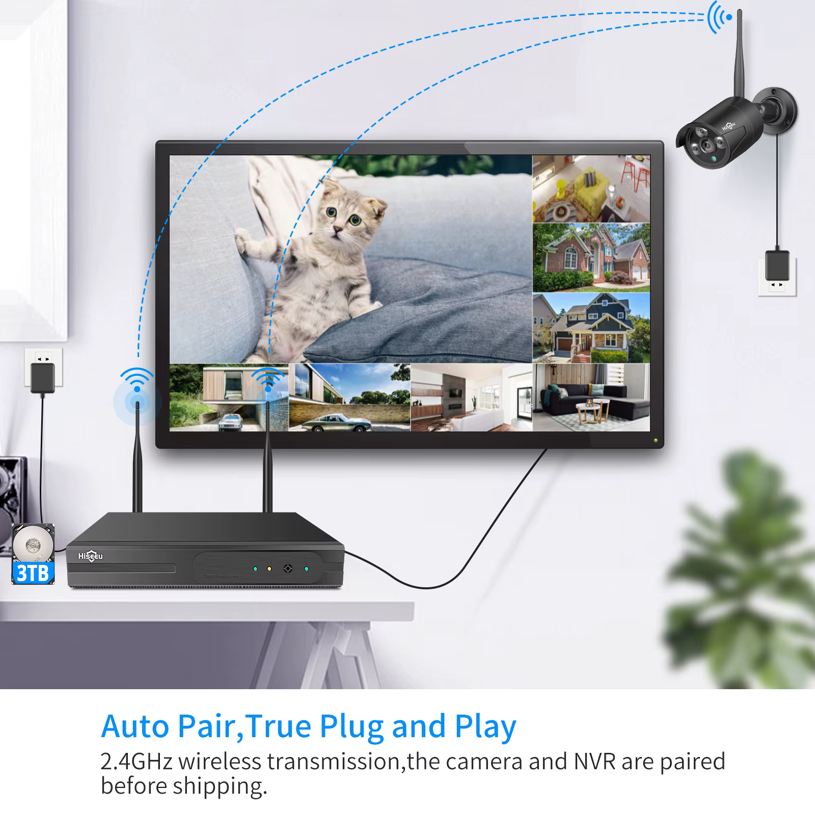 Hiseeu Wireless Security Camera System With — image 2