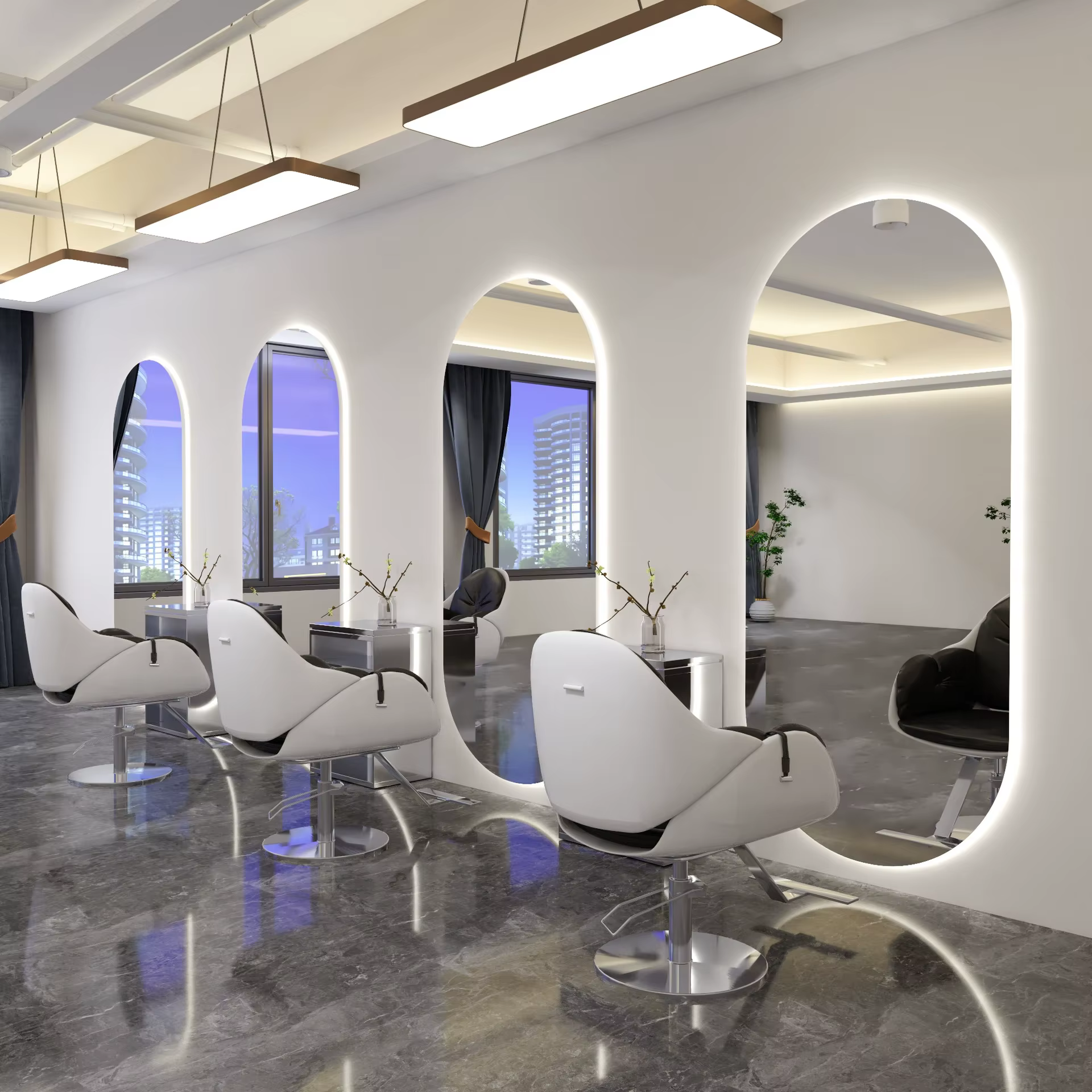 Modern Glass Barber Salon Mirror Hotel — image 5