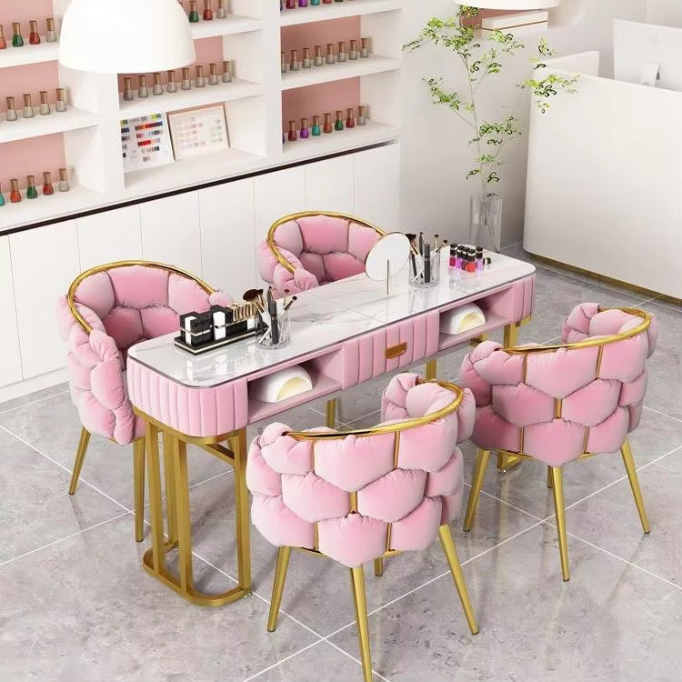 Light Luxury Modern Stainless Steel Nail Table — image 2