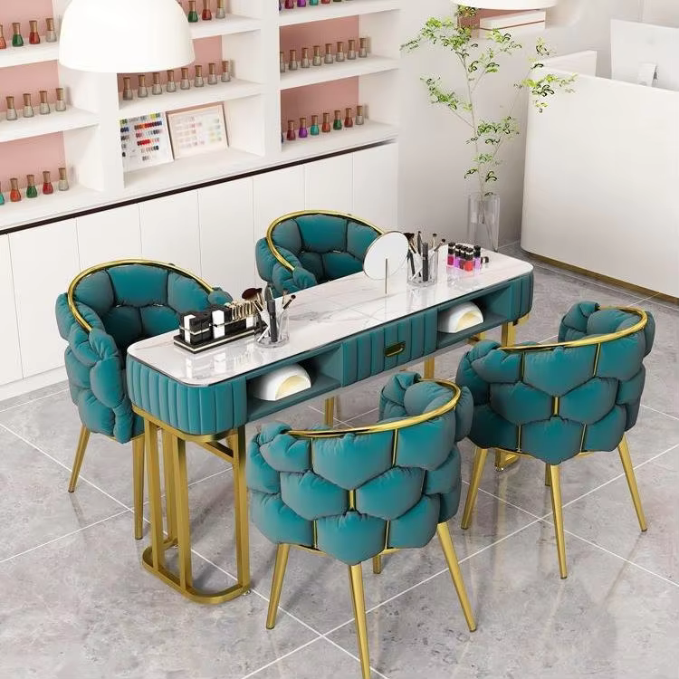Light Luxury Modern Stainless Steel Nail Table — image 5