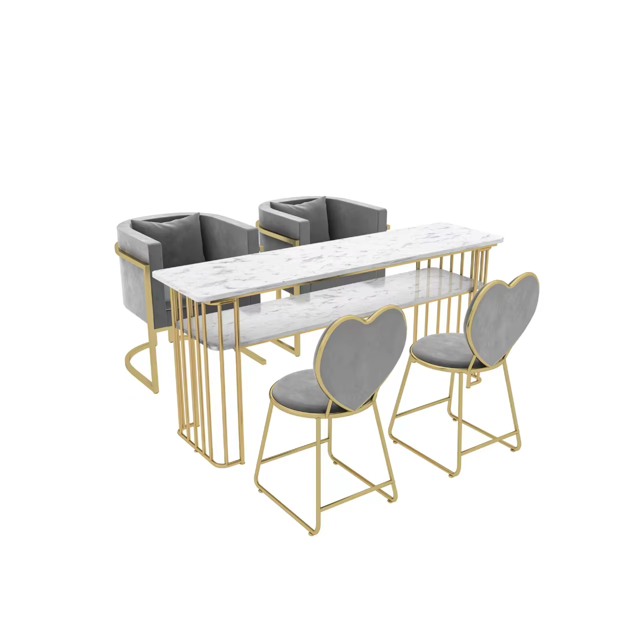 Nordic Double Marble Manicure Table Set — image 6