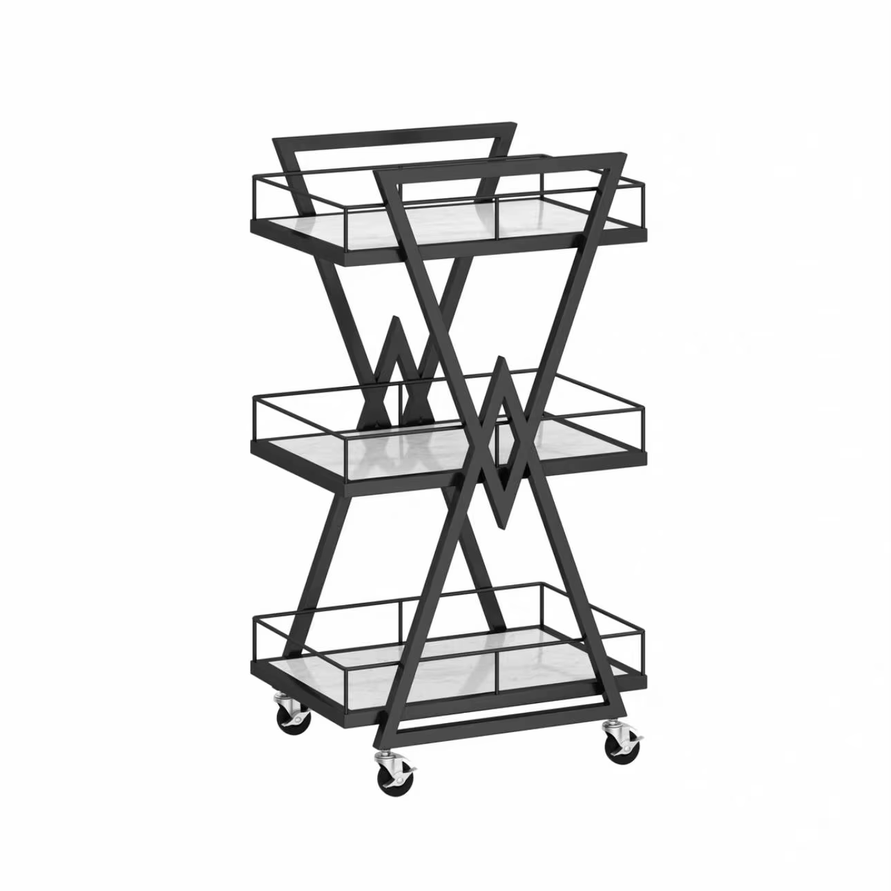 Stainless Steel Frame Rolling Barber Cart — image 5