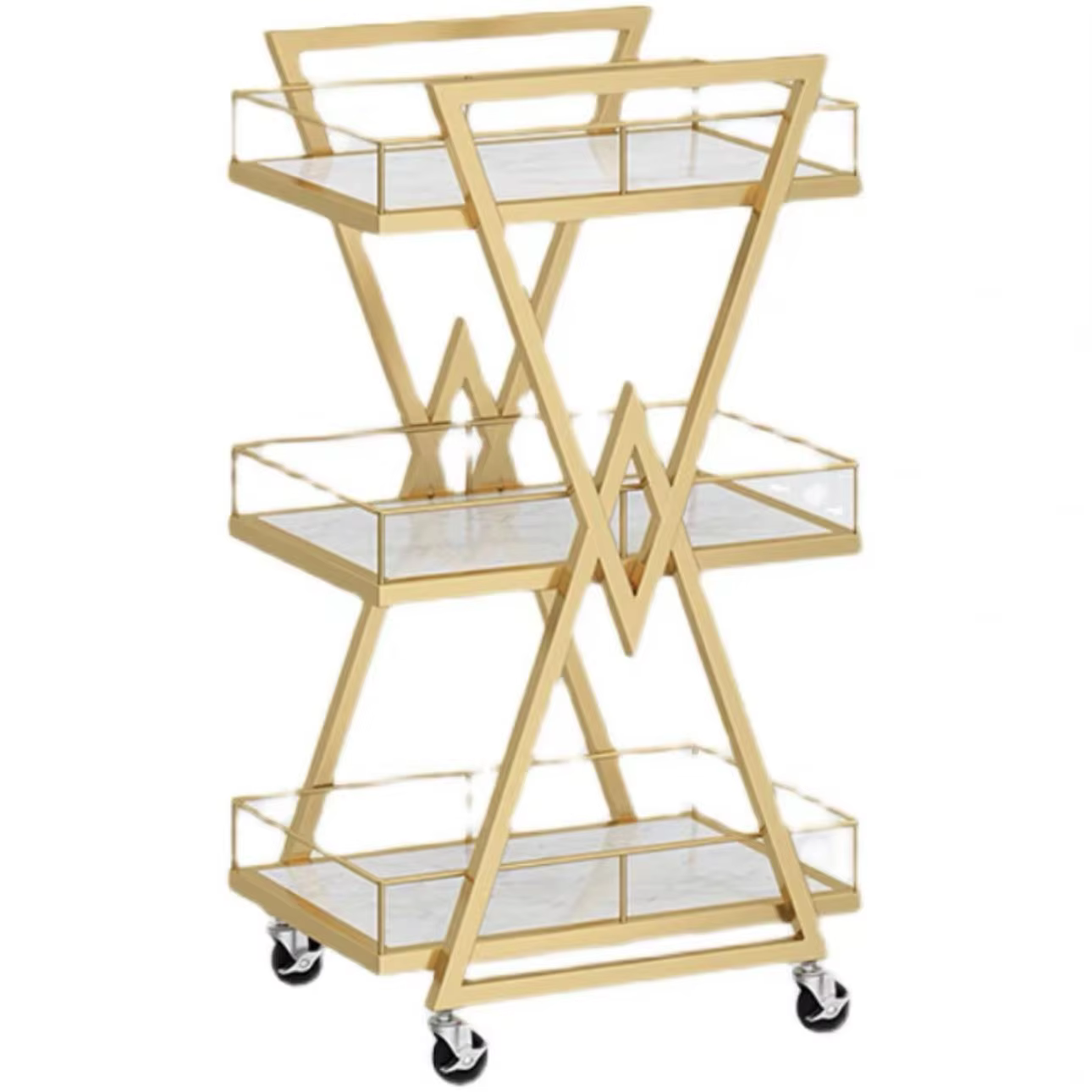 Stainless Steel Frame Rolling Barber Cart — image 6