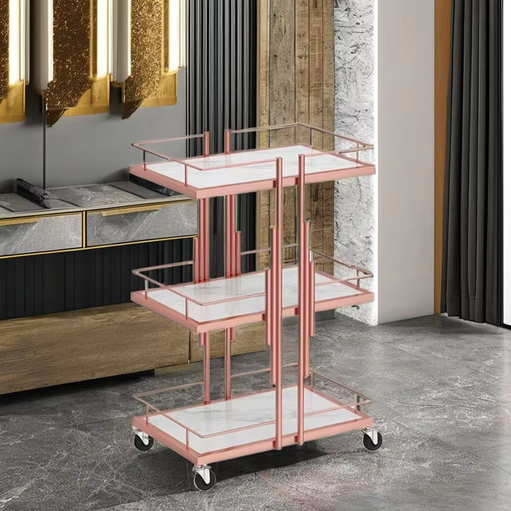 Modern Durable Stainless Steel 4-Wheel Salon Trolley — image 4