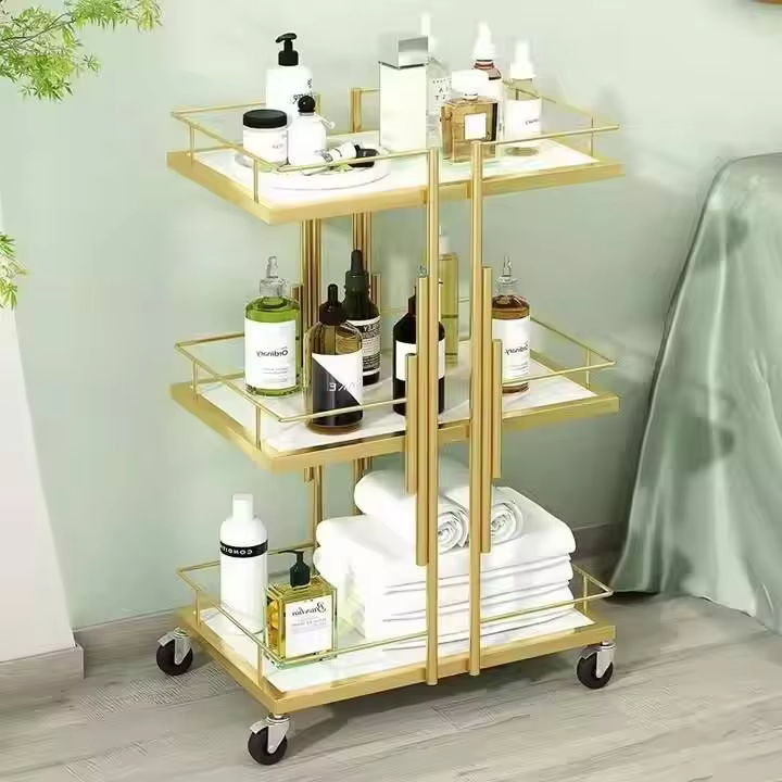 Modern Durable Stainless Steel 4-Wheel Salon Trolley — image 6