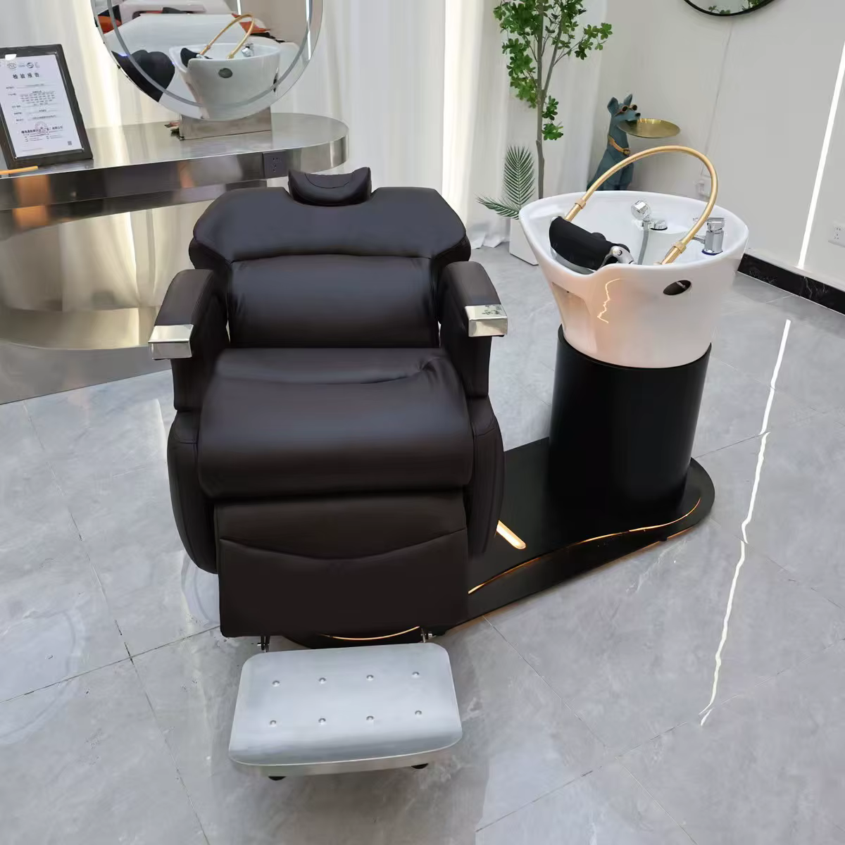 Electric Adjustable Metal Shampoo Bed — image 3