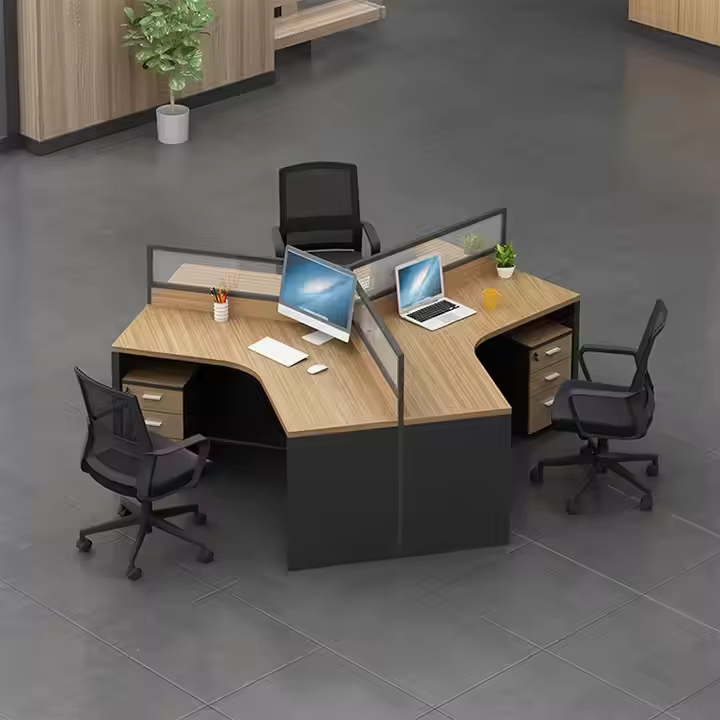 4 Seat Office Desk And Chair — image 2