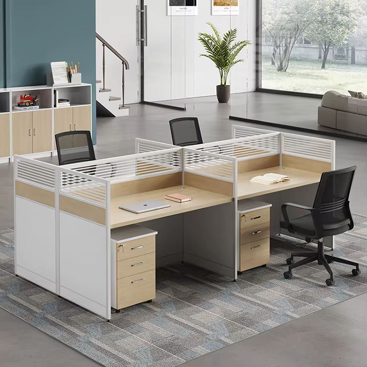 Standard 4 Person Workstation Wooden Desk — image 2