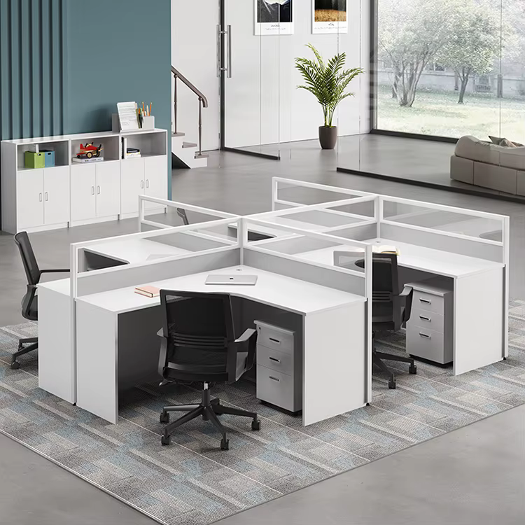 Standard 4 Person Workstation Wooden Desk — image 4