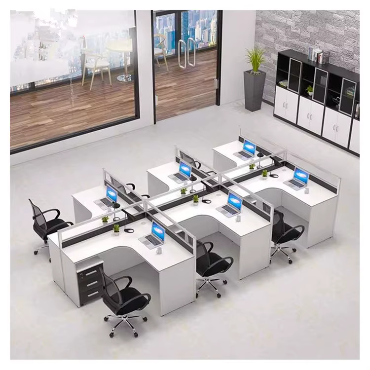 Modern Office 4 Person Workstation Computer — image 5
