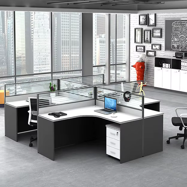 Modular T Shaped Office Staff Table — image 3