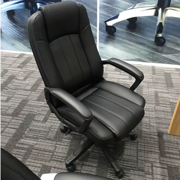 Swivel Brown Leather Executive Office Chair — image 2