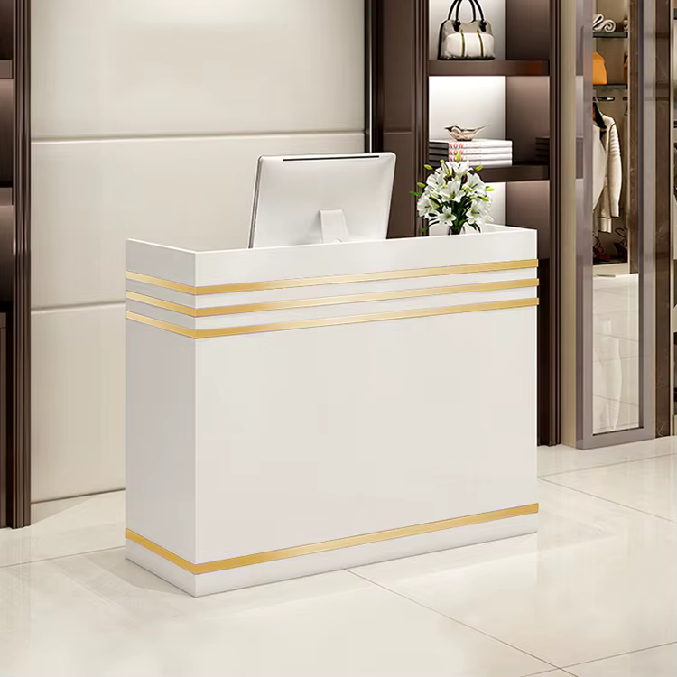White Table New Wooden Counter Office — image 2