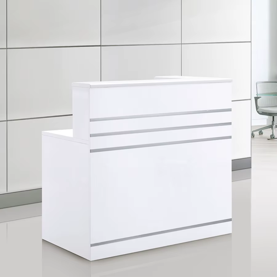 White Table New Wooden Counter Office — image 4