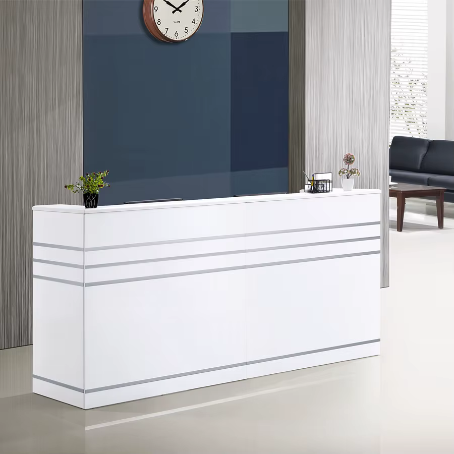 White Table New Wooden Counter Office — image 5