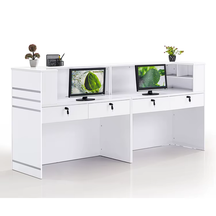 White Table New Wooden Counter Office — image 6
