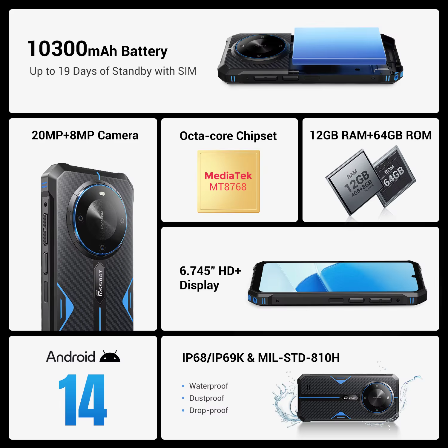 Fossibot F105 2024 Rugged Mobile Phones — image 4