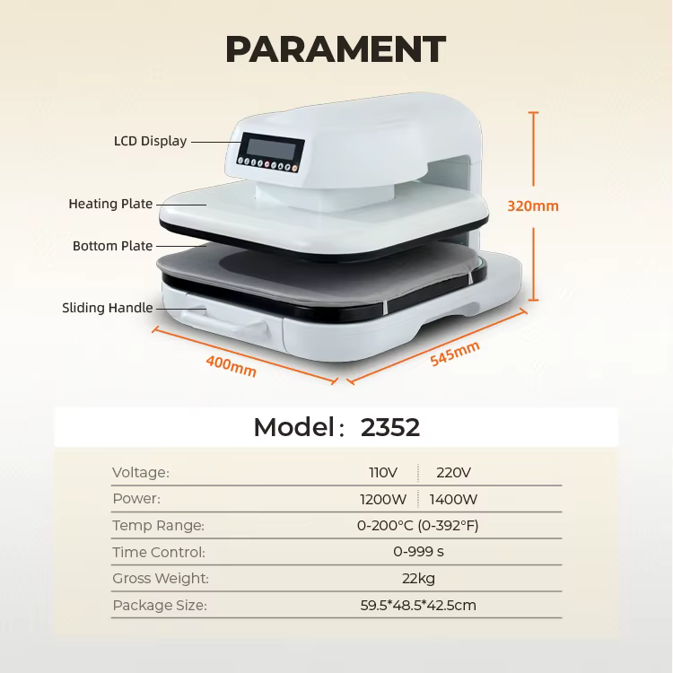 38x38cm Electric Auto Heat Press Machine — image 6