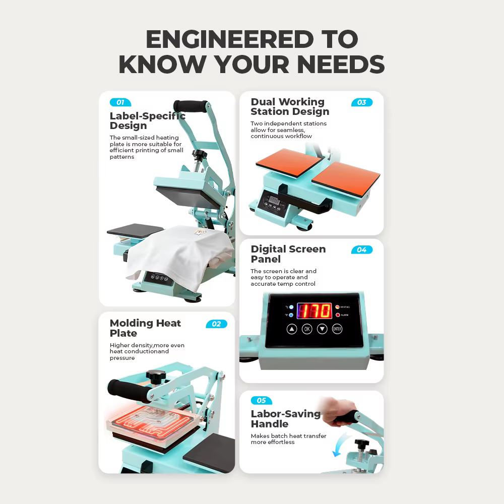 16x16cm Dual Station Heat Press Machine — image 6