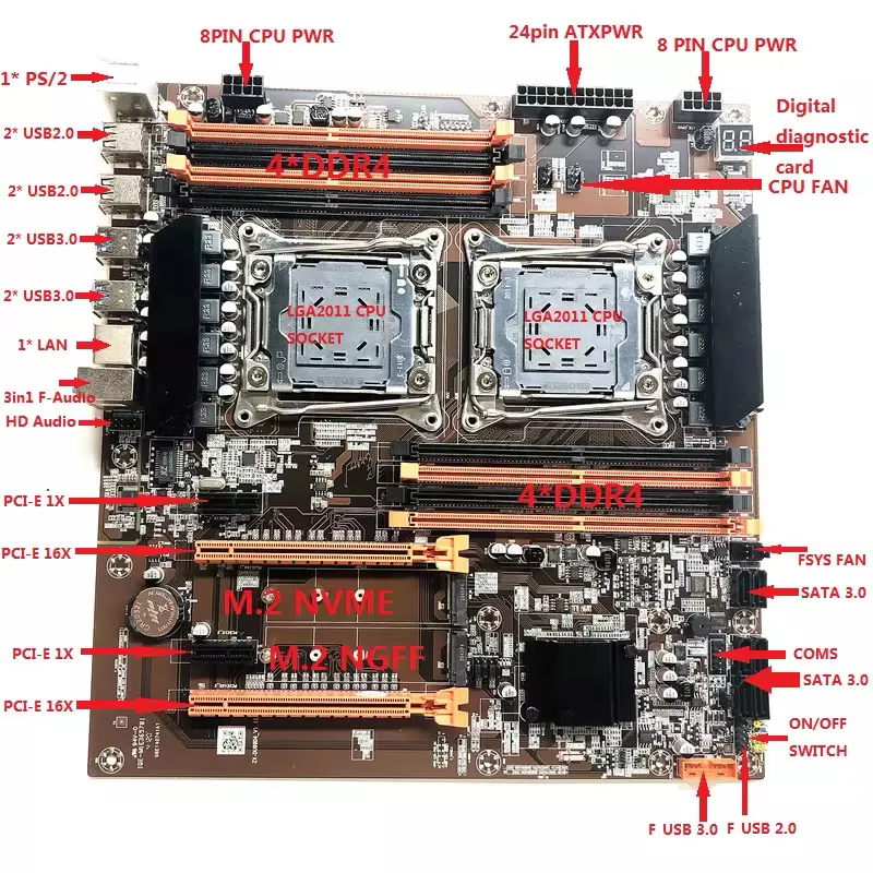 X99 ATX Motherboard LGA2011 DDR4 With — image 2