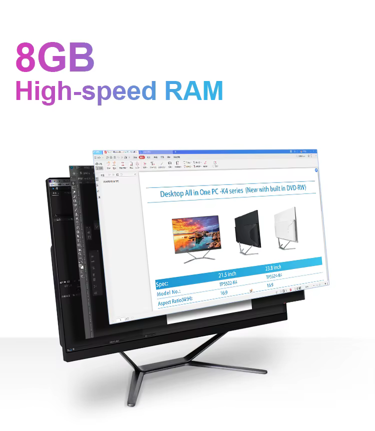 23.8" all in one core i5 8G DDR3 5000G HDD desktop gaming pc — image 3