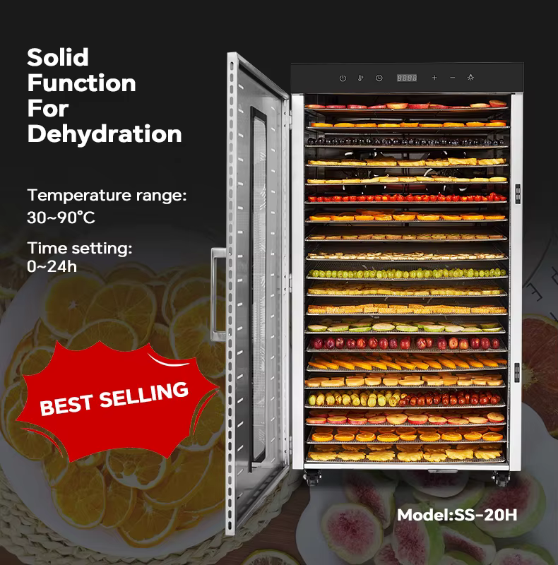 OEM Factory Supply Wholesale 20 Trays Food Drying Machine  Supplier Fruits Vegetables Jerky Dehydrator Food Dehydrator — image 2