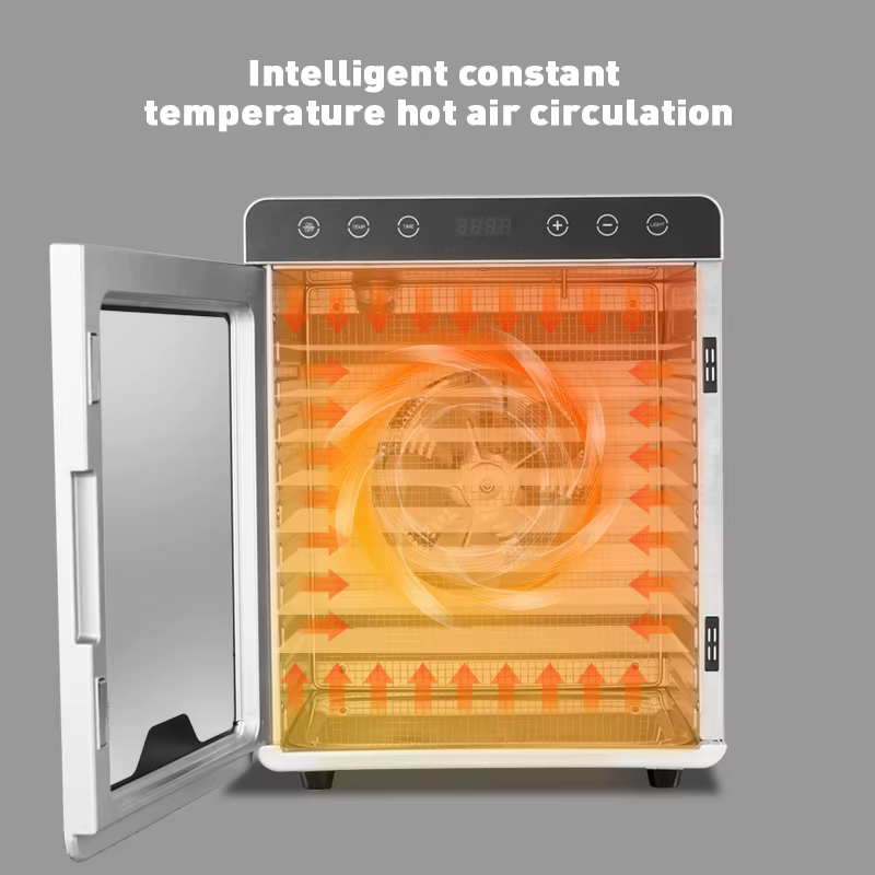 OEM Factory Supply Fashion Design 12 Trays Stainless Steel Electric Digital Control Food Dehydrator Home — image 3