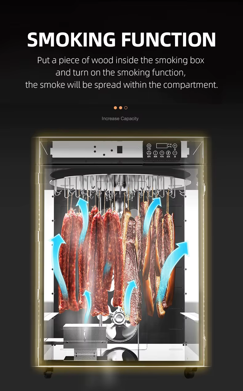 Extra Large Capacity Rotating Sausages Biltongs Preserved Food Electric Processor With Smoking Function — image 4