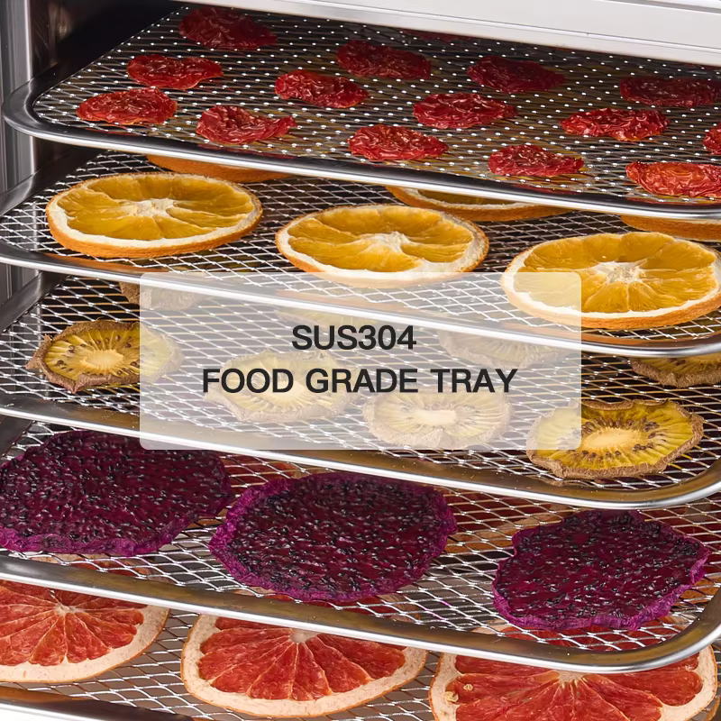 2026 New Home Use 16 Trays Stainless Steel Fruit Dryer Vegetables Beef Jerky Food Dehydrators — image 6