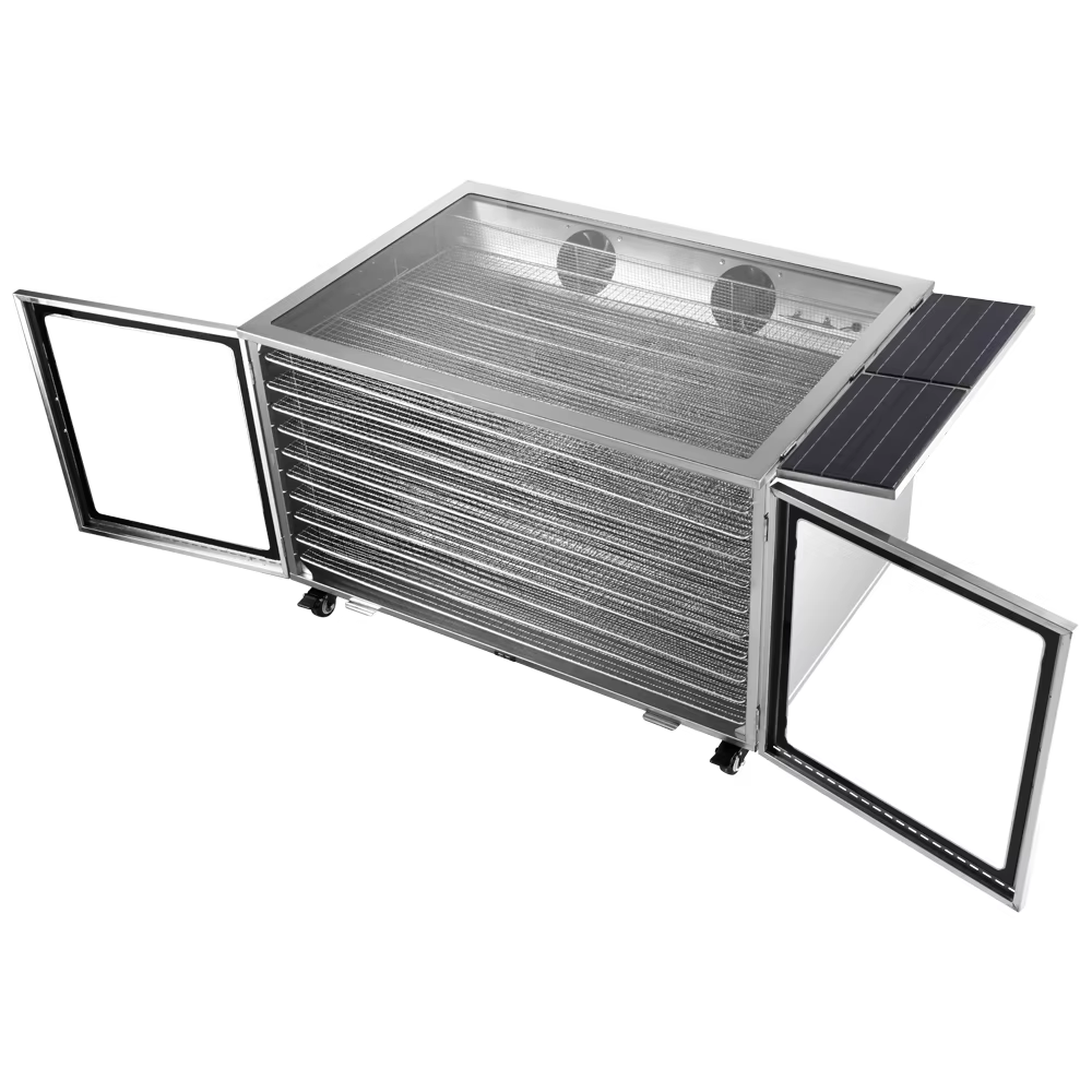 Dual-Powered Electric & Solar Food Dehydrator Big Capacity 10 Trays Stainless Steel Fruit & Vegetable Processing Machine — image 4