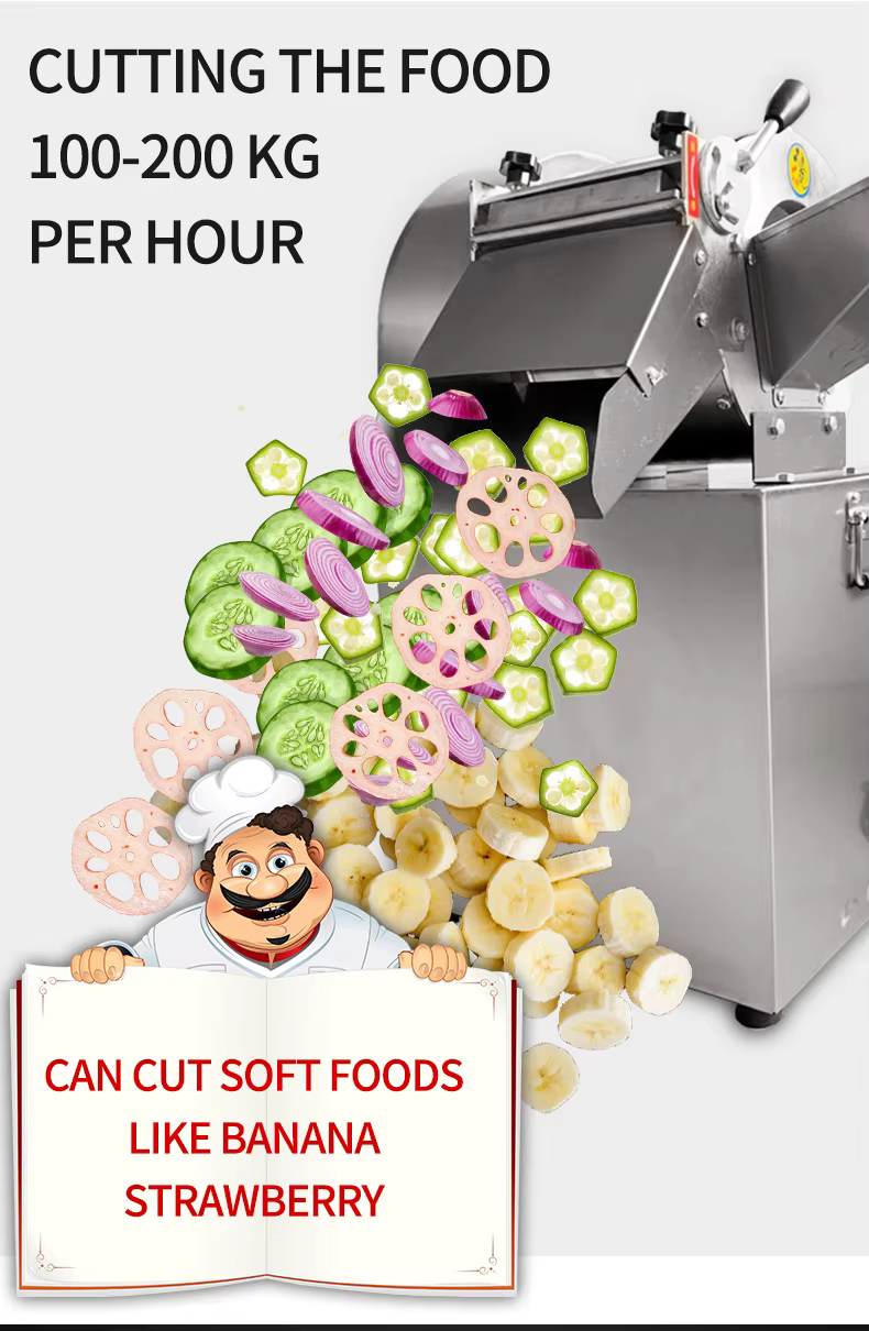 Commercial Industrial Electric Vegetable Slicer Cutting Machine Fruits Adjustable Thickness Food Slicer Machine — image 3