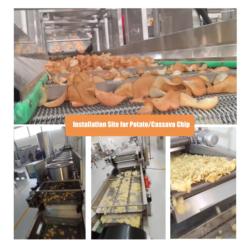 Affordable  Price 100kg 200kg 300kg Customized Fully Automatic Cassava Crisp Making Machine Potato Chips Production Line — image 2
