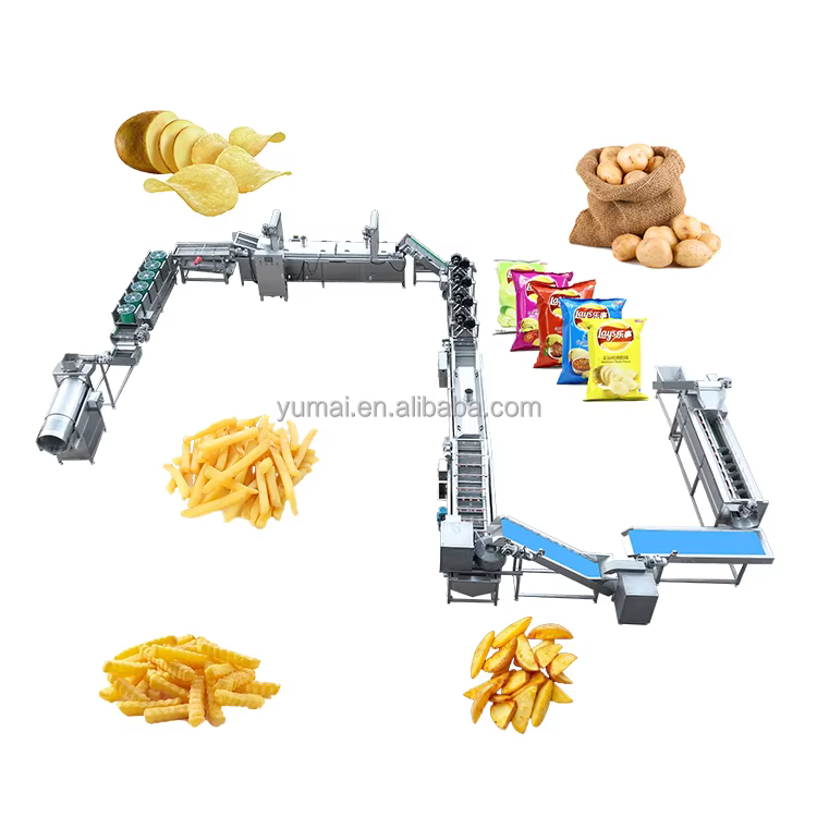 Fully Automatic Curly Fries Potato Wedge Making Line 100kg 300kg 500kg French Fries Production Line — image 2