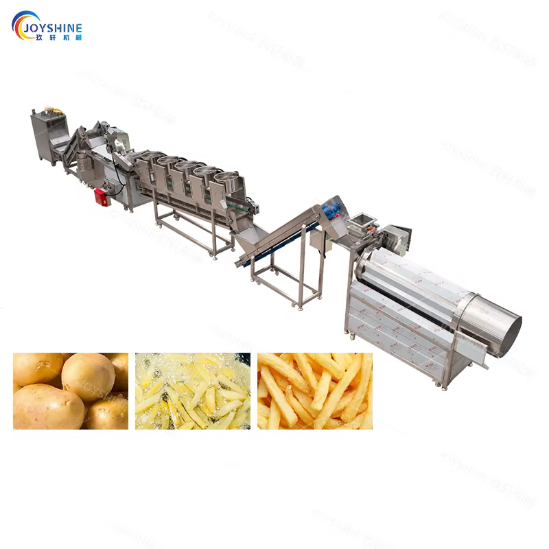 Semi-Automatic 50kg/h French Fries Production Line Equipment Gas Heating Food Processing Fryer Key Machine for Food Processing — image 2