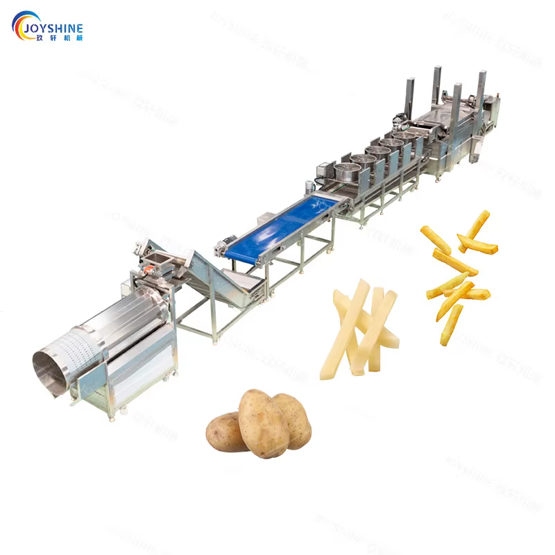 Semi-Automatic 50kg/h French Fries Production Line Equipment Gas Heating Food Processing Fryer Key Machine for Food Processing — image 4