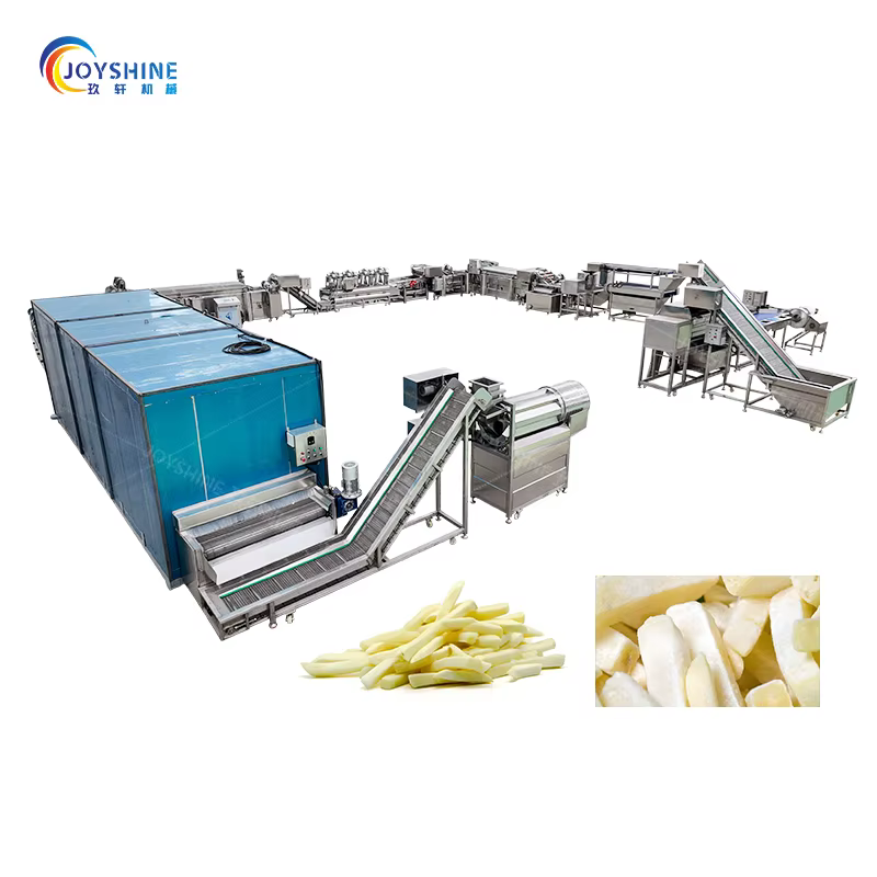 Joyshine 5000kg Per Hour New Design Fully Automatic Frozen Potato French Fries Making Machine Equipment Production Line for Sale — image 3