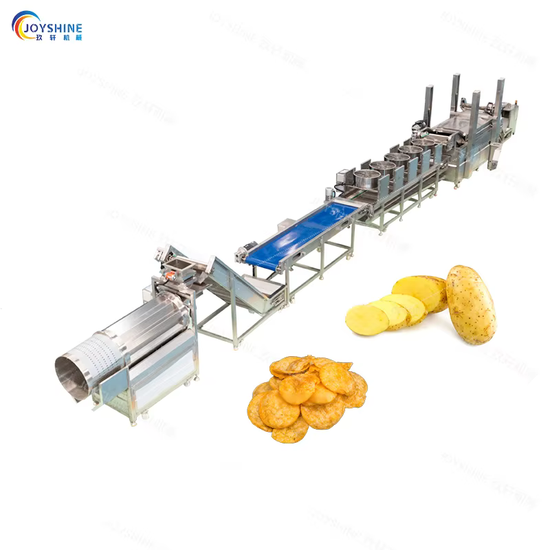 Joyshine 30Kg/h Electric Heating High Quality Semi-Automatic Potato Chips Line Seasoning Slicer Stable Performance Food — image 4
