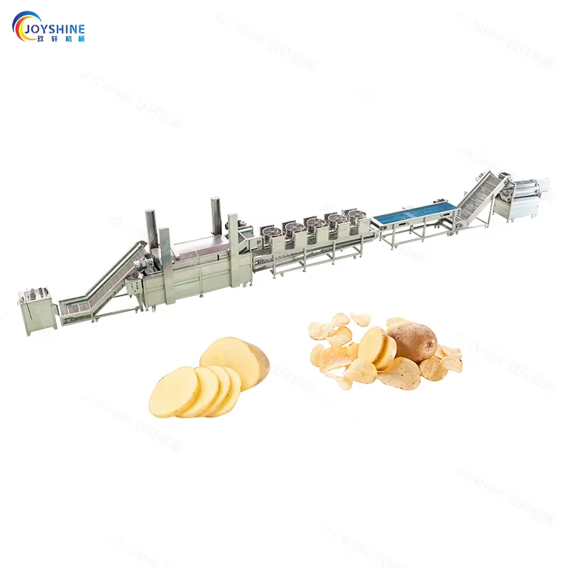 Joyshine 30Kg/h Electric Heating High Quality Semi-Automatic Potato Chips Line Seasoning Slicer Stable Performance Food — image 6