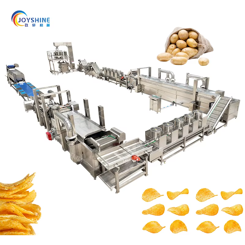 Industrial French Fries Production Line Small Scale Potato Chips Making Machine with Fryer and Mixer for Fruit Finger Chips — image 6