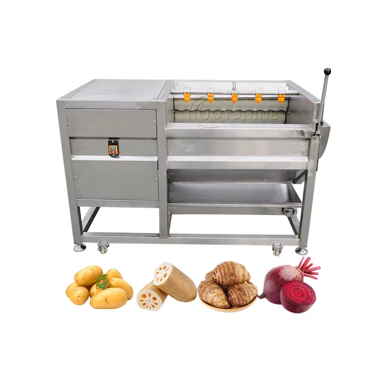 High Peeling Rate Wave Shape Brush Roller Yam Root Vegetable Cassava Carrot Cleaning Washing Peeling Polishing Snack Machinery — image 3