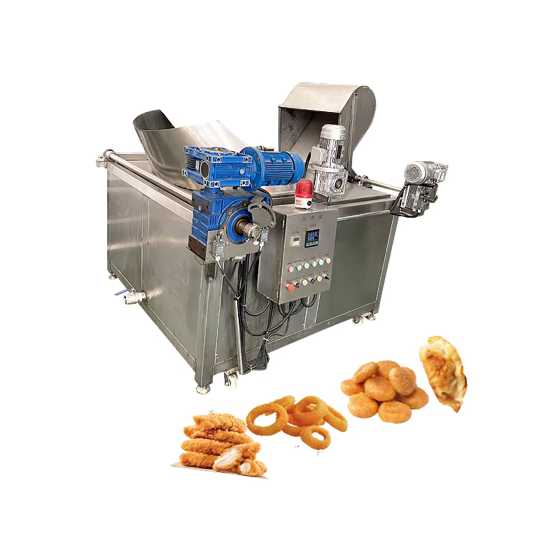 Hot Sale Batch Fryer Snack Food Pellet Cheetos Churros Doritos Chin Chin Automatic Stir Fryer Machine — image 2