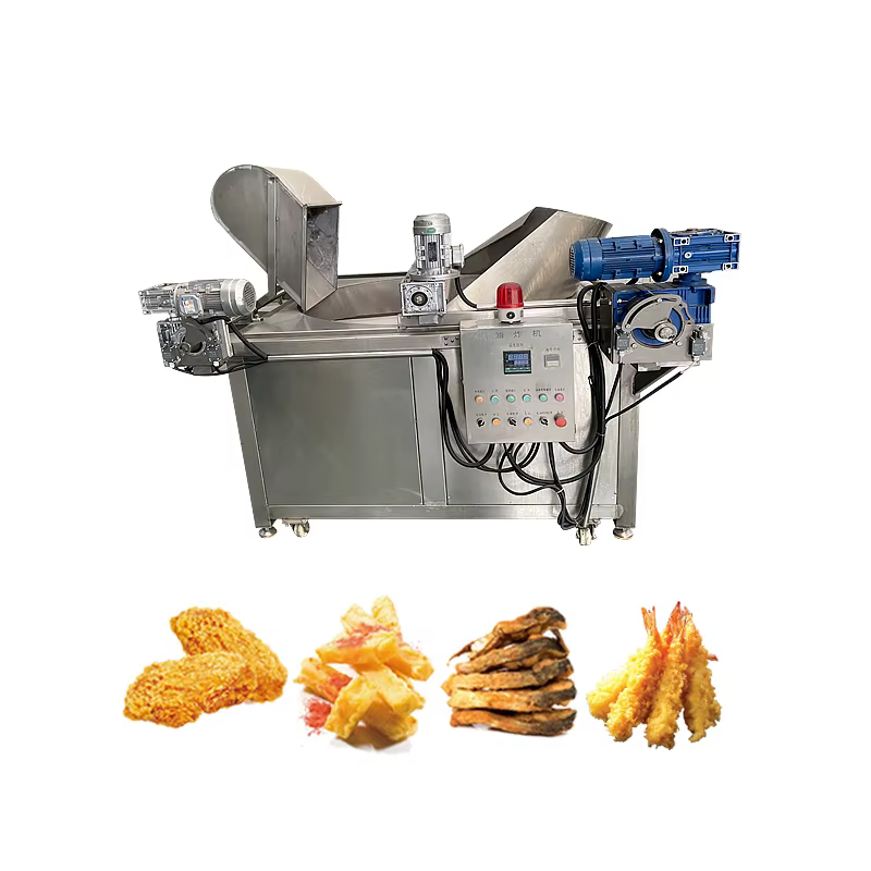 Hot Sale Batch Fryer Snack Food Pellet Cheetos Churros Doritos Chin Chin Automatic Stir Fryer Machine — image 3