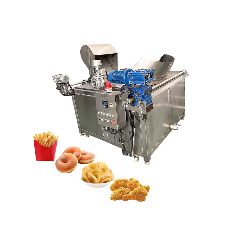 Hot Sale Batch Fryer Snack Food Pellet Cheetos Churros Doritos Chin Chin Automatic Stir Fryer Machine — image 4