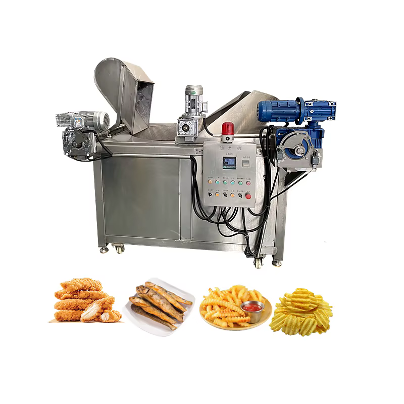 Hot Sale Batch Fryer Snack Food Pellet Cheetos Churros Doritos Chin Chin Automatic Stir Fryer Machine — image 5